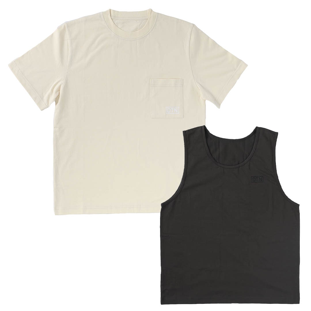 DTN SHELTECH PACK WHITE TANK/BLACK TEE L