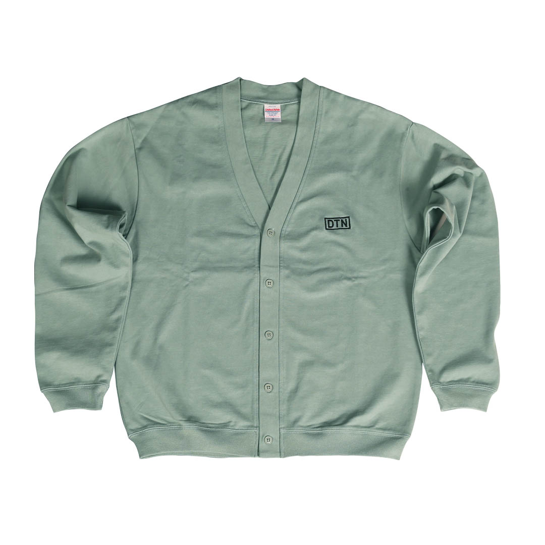 DTN SWEAT CARDIGAN SMOKY GREEN L