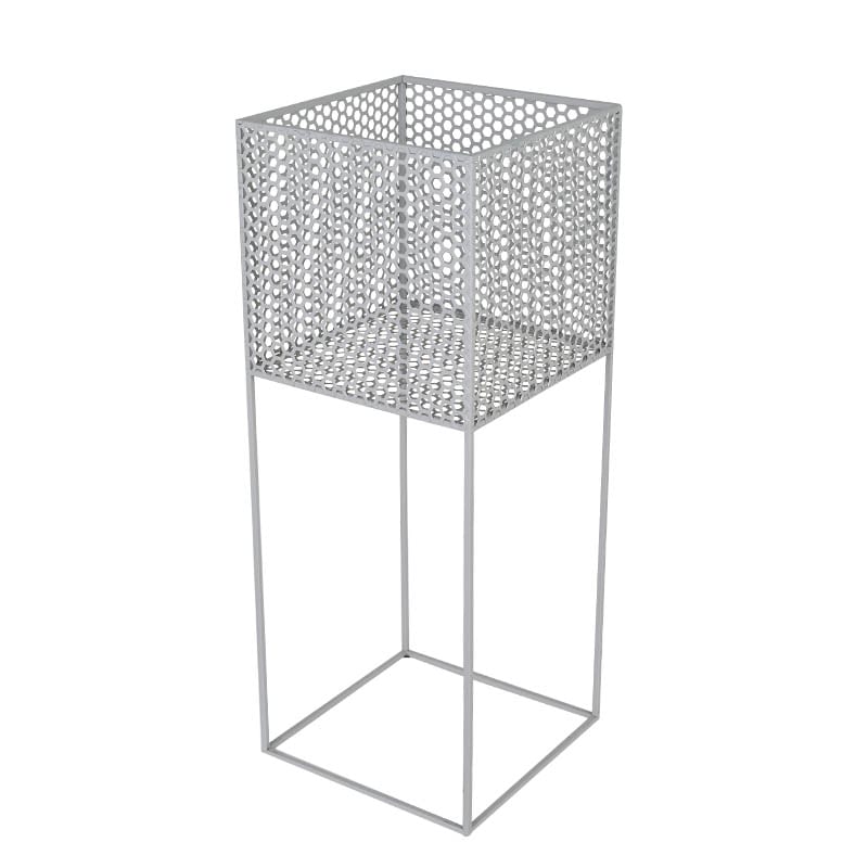HONEYCOMB MESH PLANTER STAND L GRAY