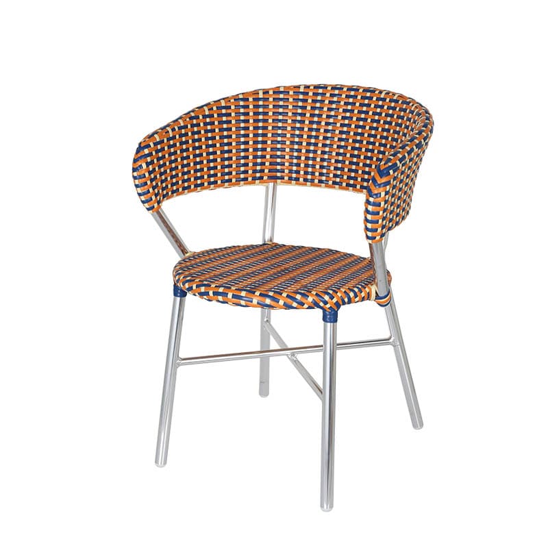 ALUMINUM ROUNDISH CHAIR BLUE/YELLOW