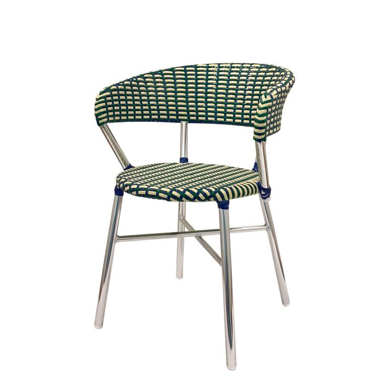 ALUMINUM ROUNDISH CHAIR GREEN/BLUE