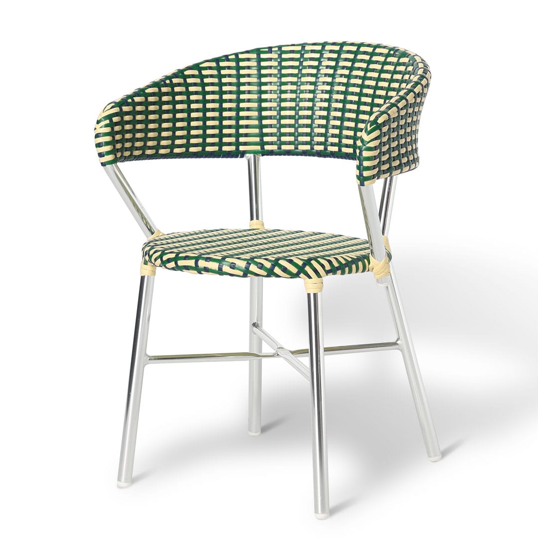 ALUMINUM ROUNDISH CHAIR GREEN/BLUE