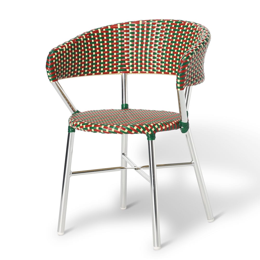 ALUMINUM ROUNDISH CHAIR RED/GREEN