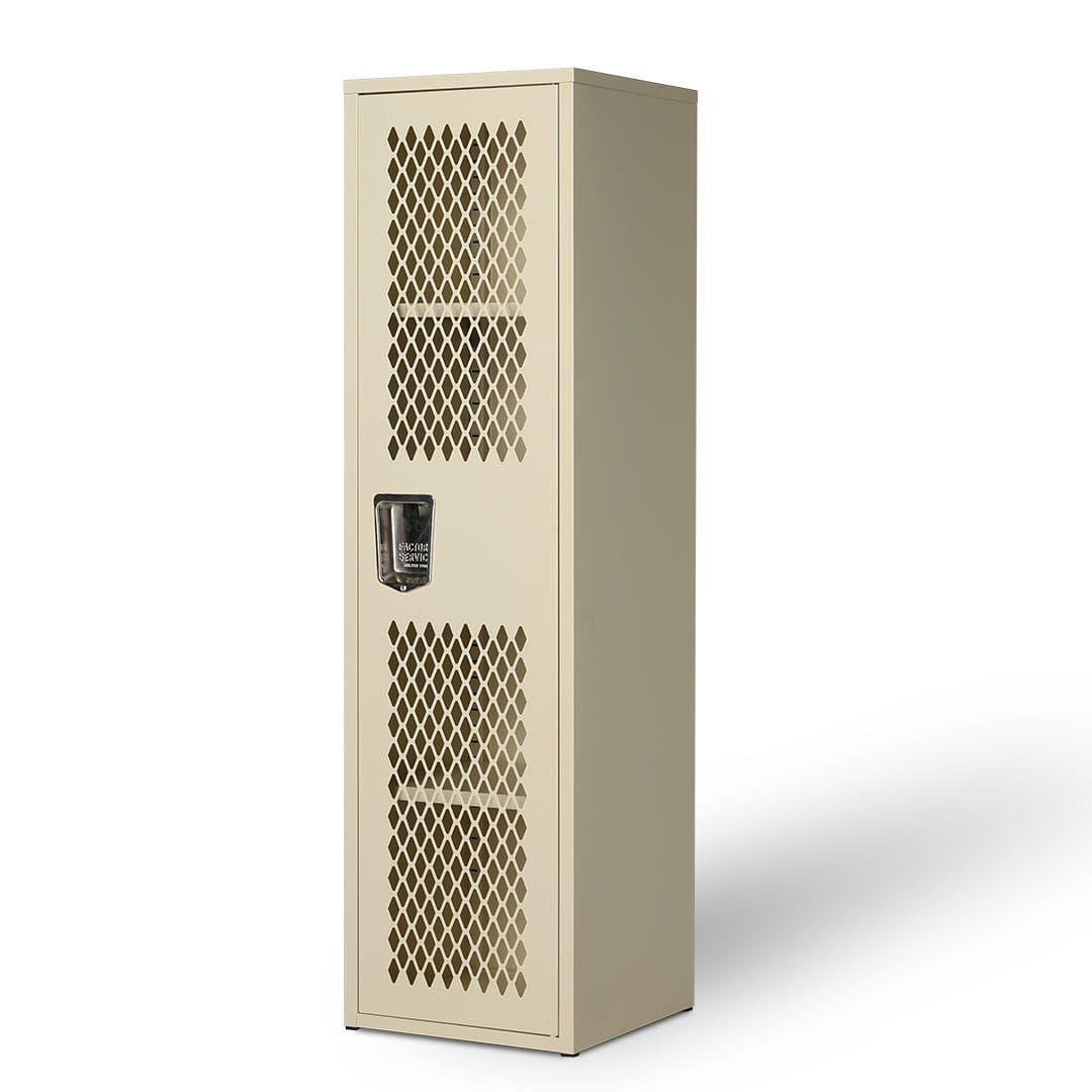 STEEL MESH LOCKER IVORY