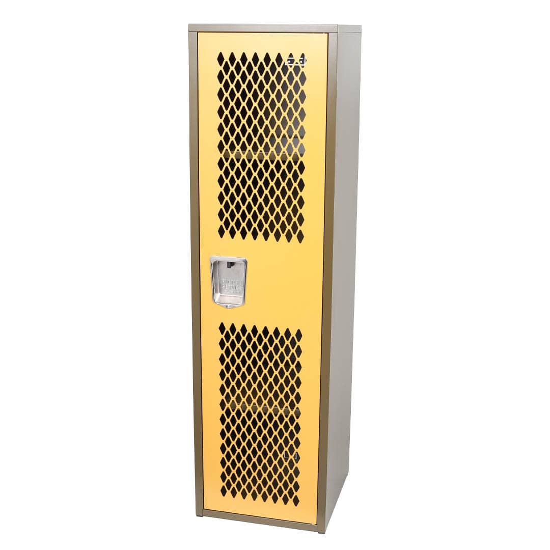 STEEL MESH LOCKER OLIVE/YELLOW