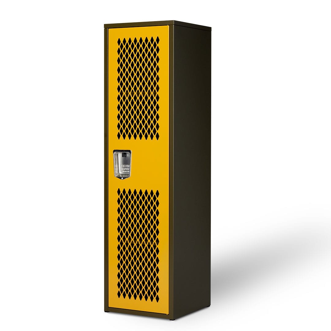 STEEL MESH LOCKER OLIVE/YELLOW