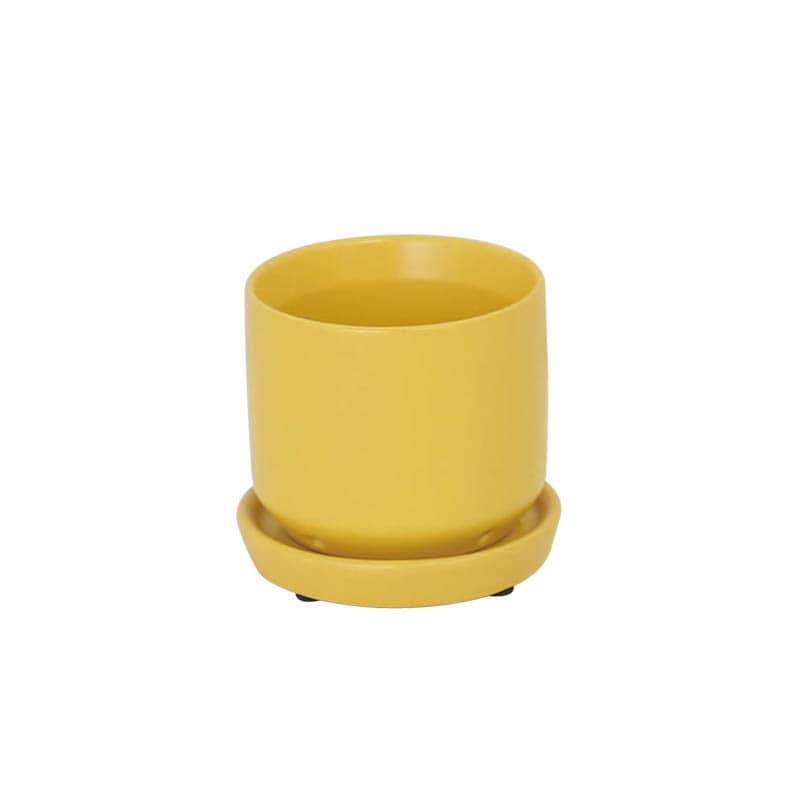 CERAMIC POT 8 YELLOW