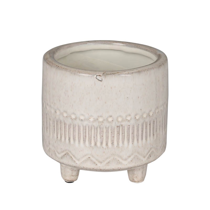 STONEWARE POT WITH LEGS M