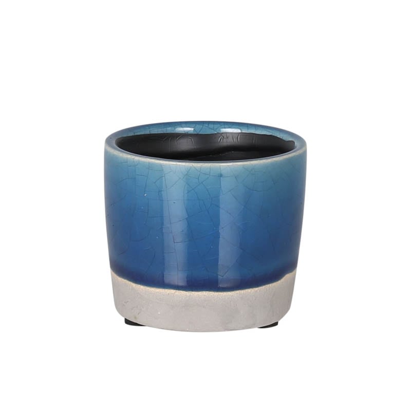 COLOR GLAZED POT COVER MIDNIGHT BLUE