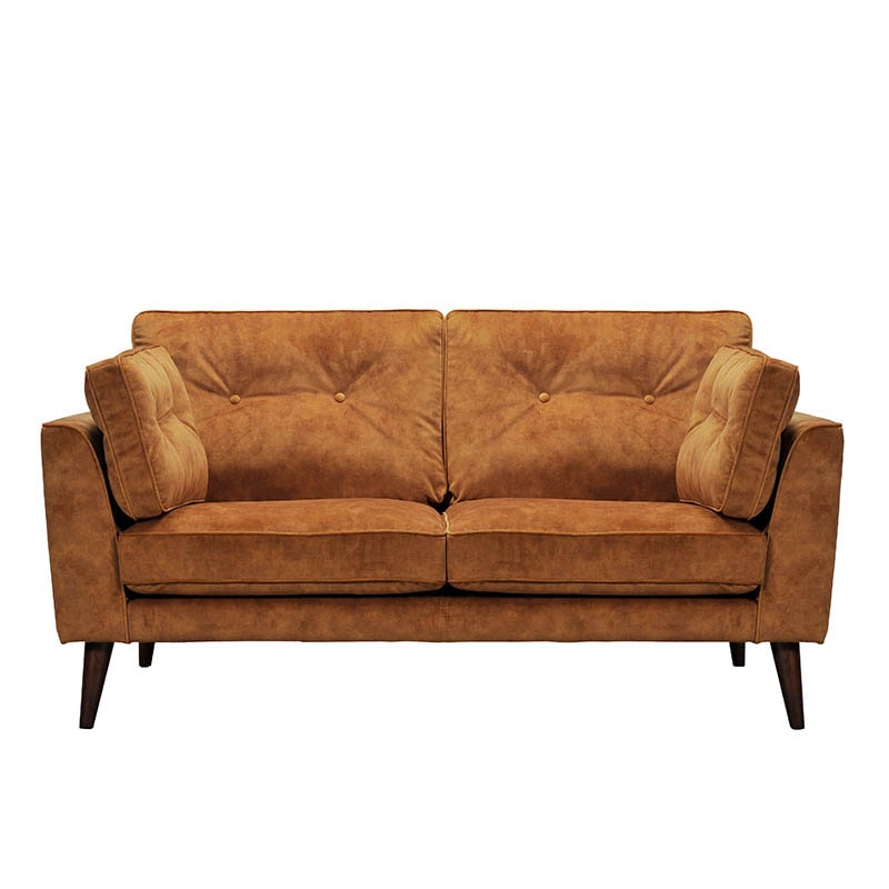 VELVET SOFA 2 SEATER AGED BROWN