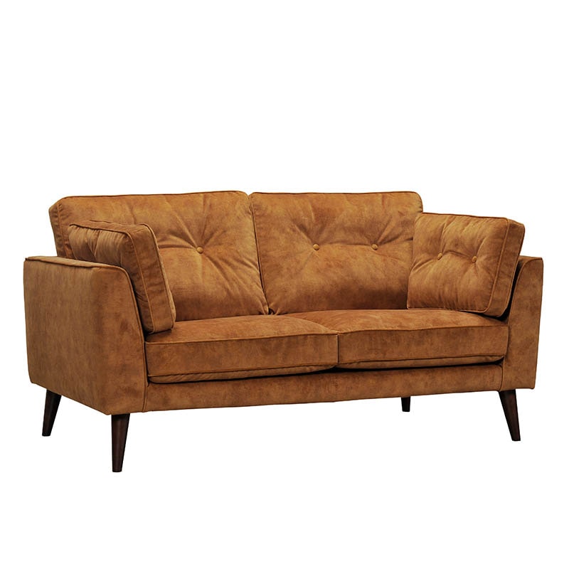 VELVET SOFA 2 SEATER AGED BROWN