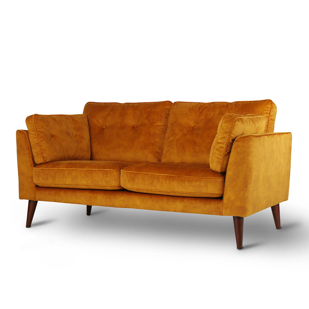 VELVET SOFA 2 SEATER AGED BROWN