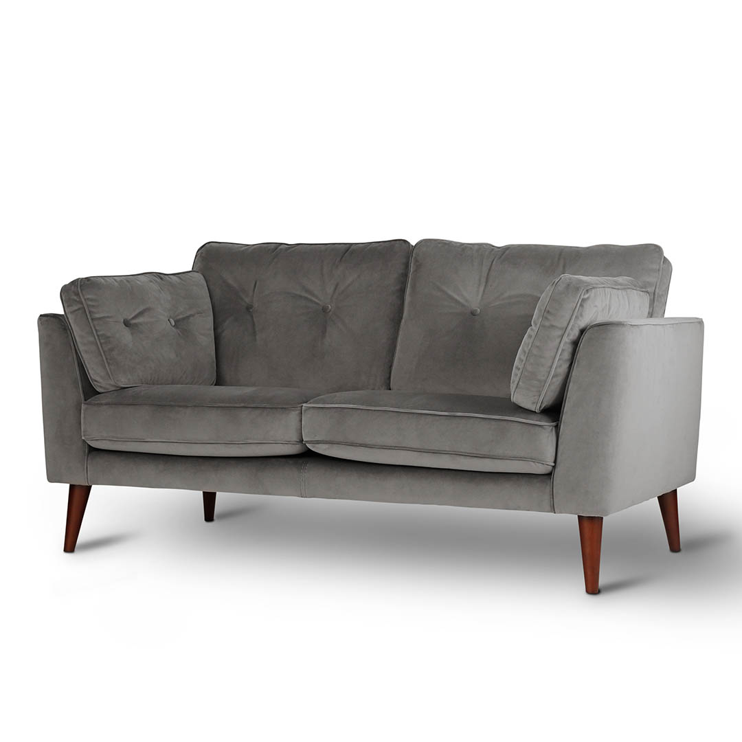 VELVET SOFA 2 SEATER LIGHT GRAY