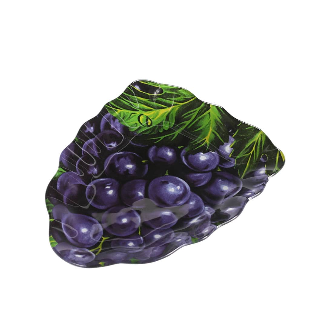 GLASS FARMER PLATE BLACK GRAPES