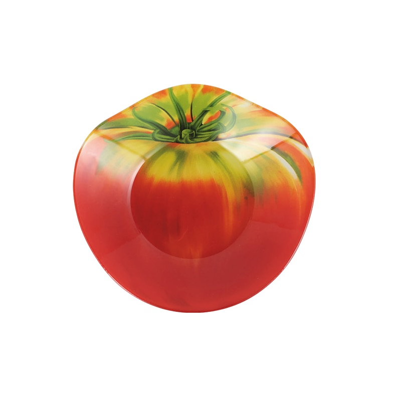 GLASS FARMER PLATE TOMATO