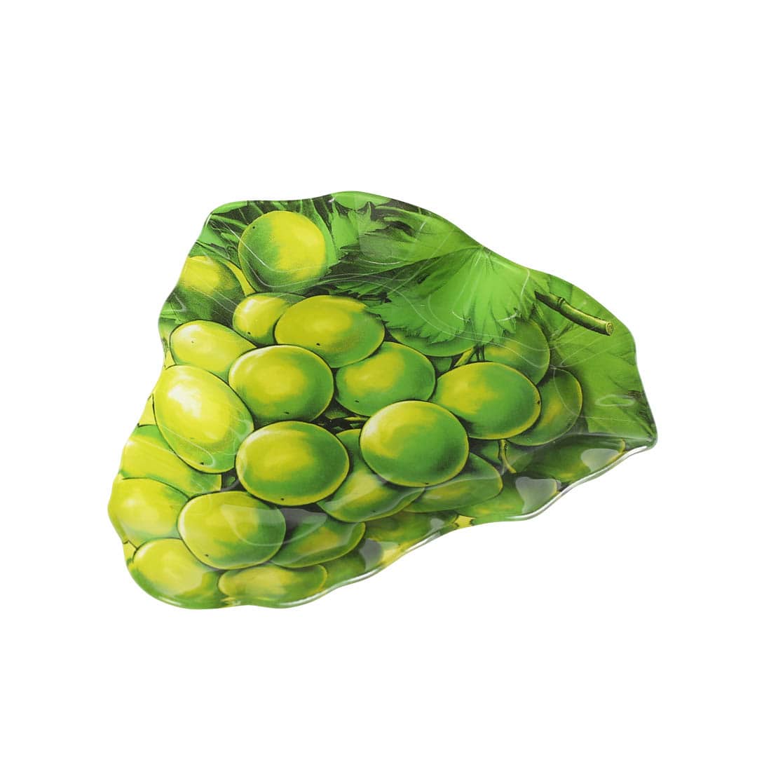 GLASS FARMER PLATE WHITE GRAPES