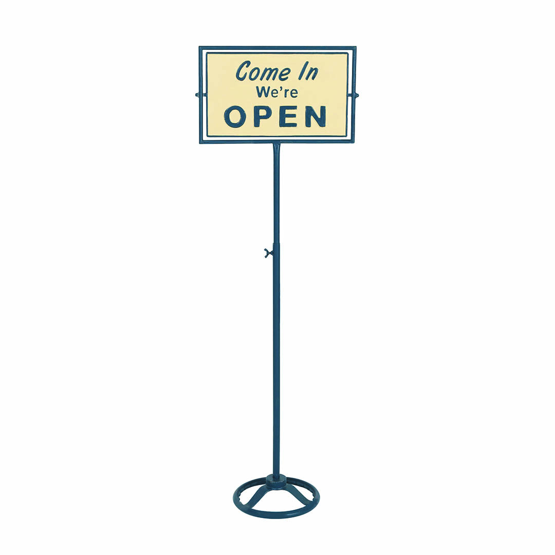 SPINNER SIGN STAND OPEN-CLOSED NAVY