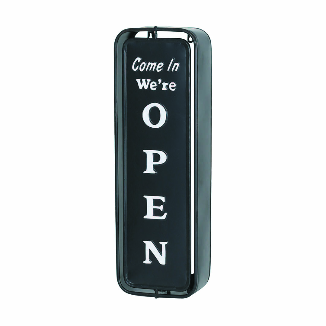 WALL MOUNT SPINNER SIGN OPEN-CLOSED BLACK