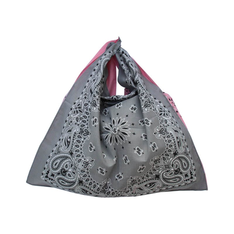 HAVAHANK PAISLEY BI COLOR BAG PINK/SILVER