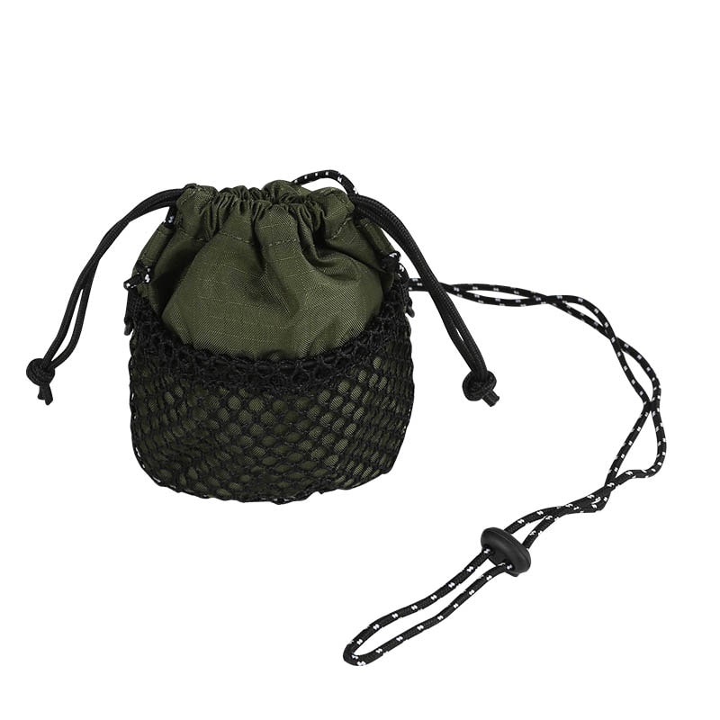 ROUND BOTTOM POUCH KHAKI/BLACK