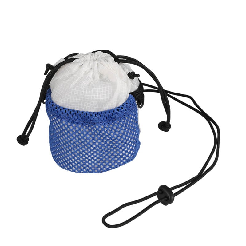 ROUND BOTTOM POUCH WHITE/BLUE