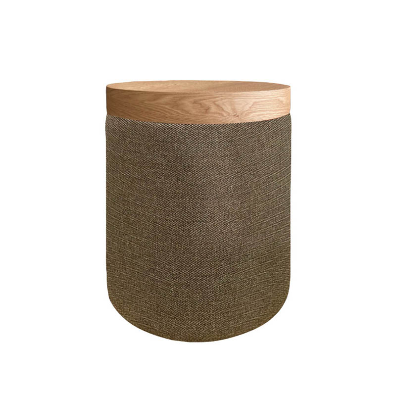 SIDE TABLE HERRINGBONE CAMEL