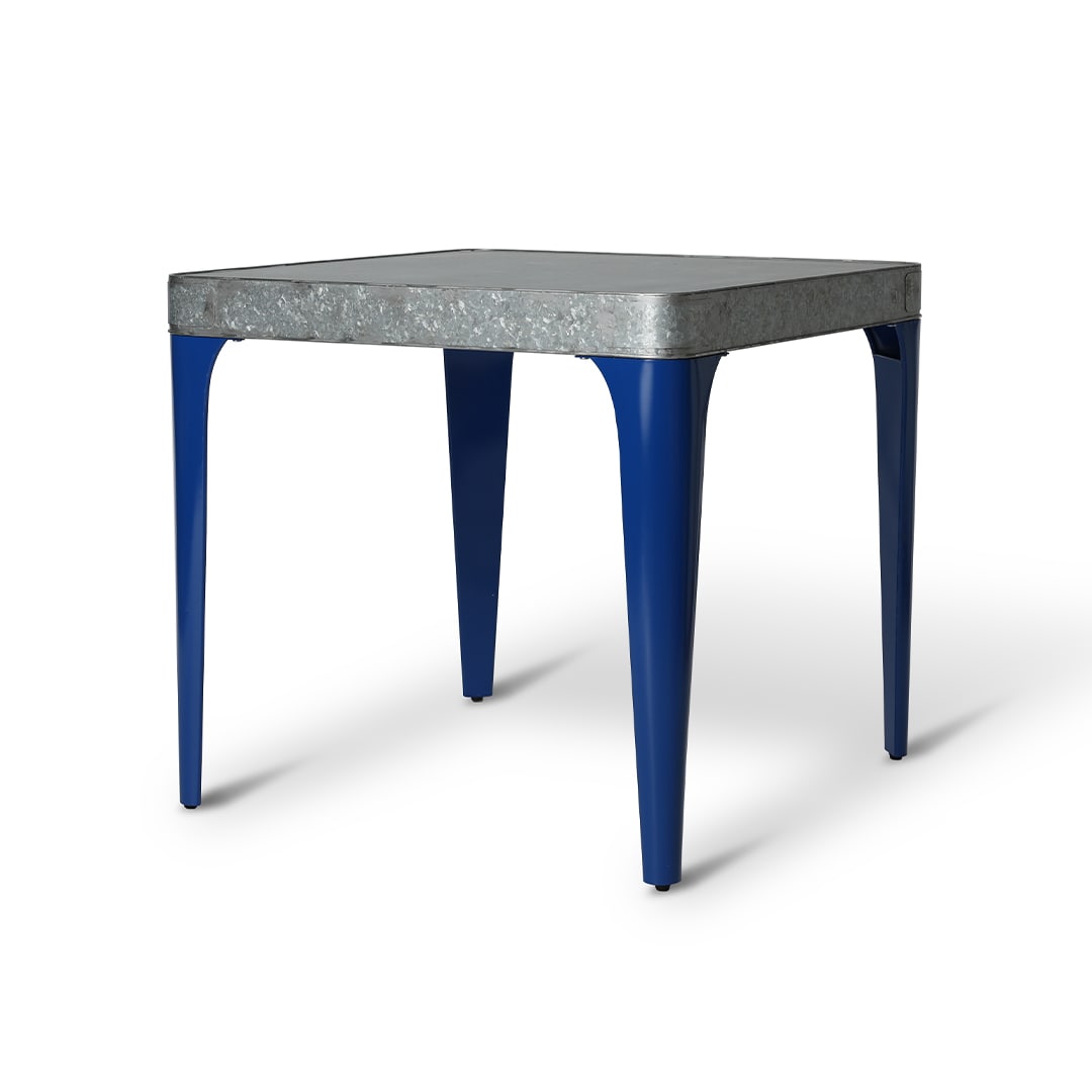 GALVANIZED TABLE SQUARE BLUE