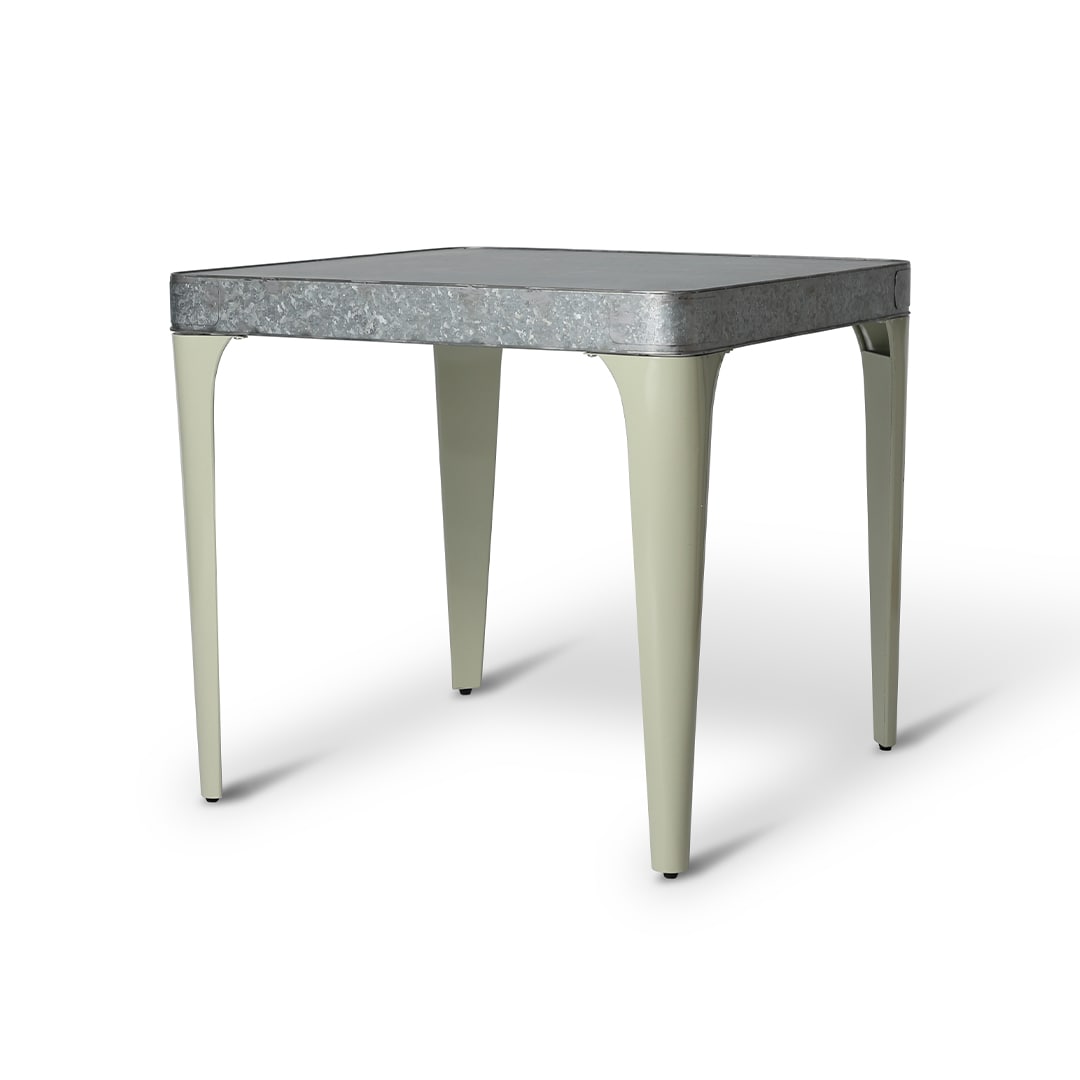 GALVANIZED TABLE SQUARE IVORY
