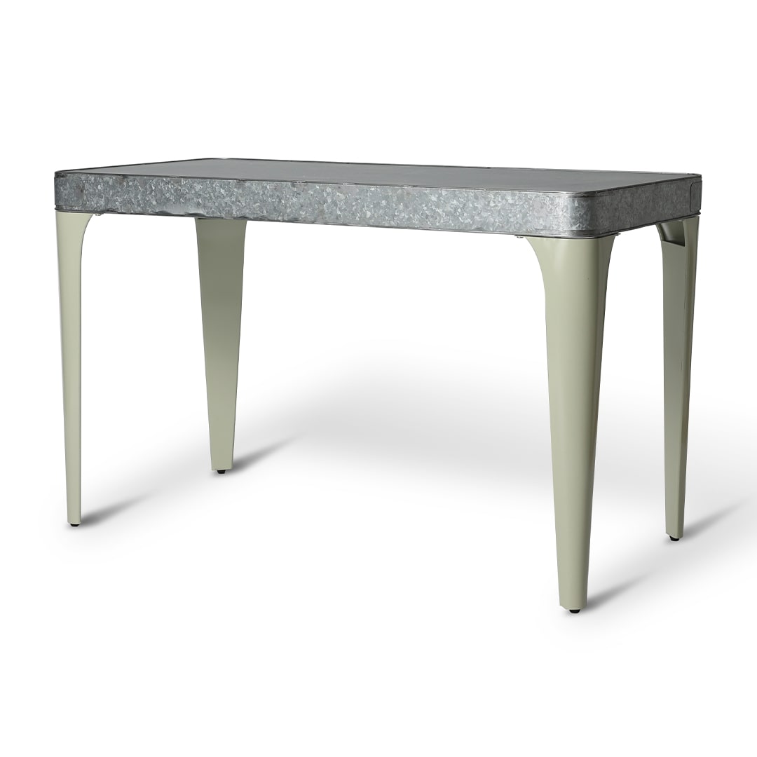 GALVANIZED TABLE RECTANGLE IVORY