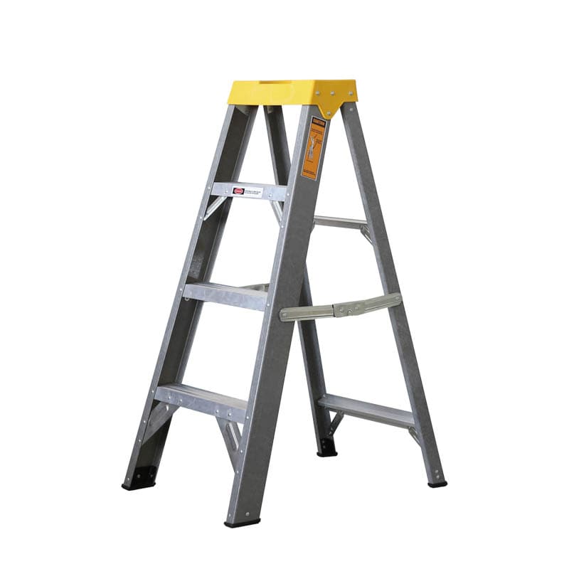 FIBER LADDER 4 STEPS GRAY