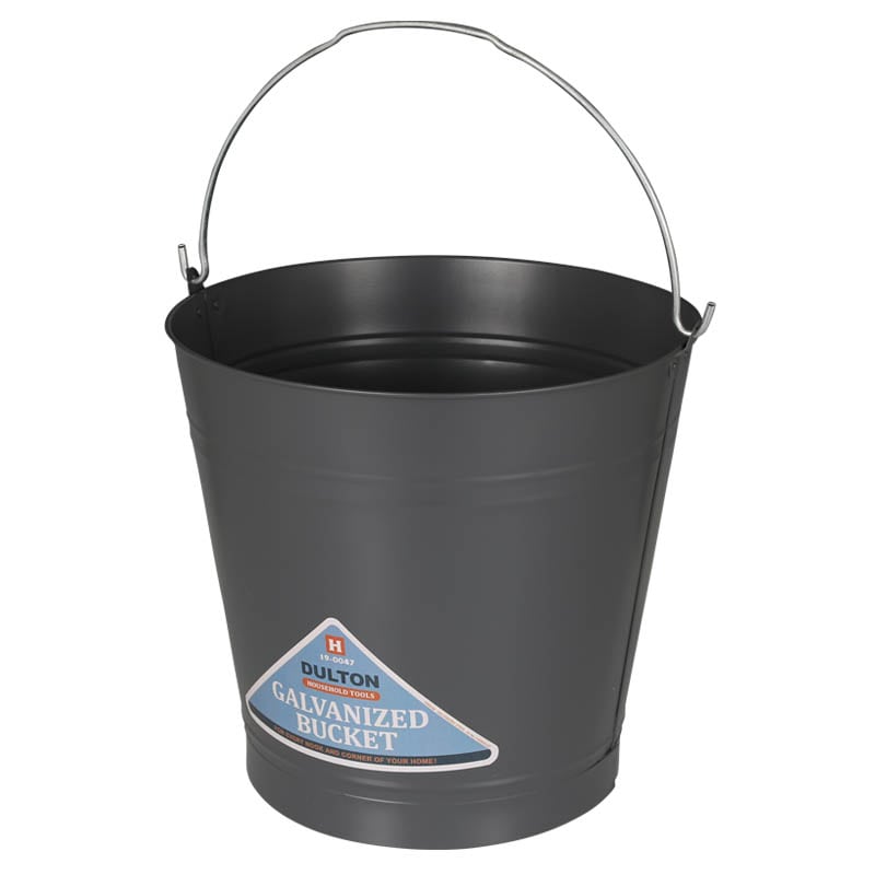 GALVANIZED BUCKET 12L GRAY