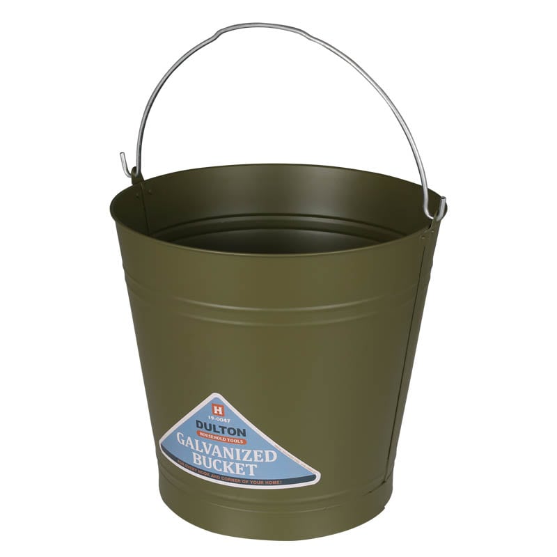 GALVANIZED BUCKET 12L OLIVE DRAB