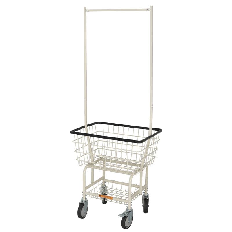 LAUNDRY CART WITH POLE RACK IVORY