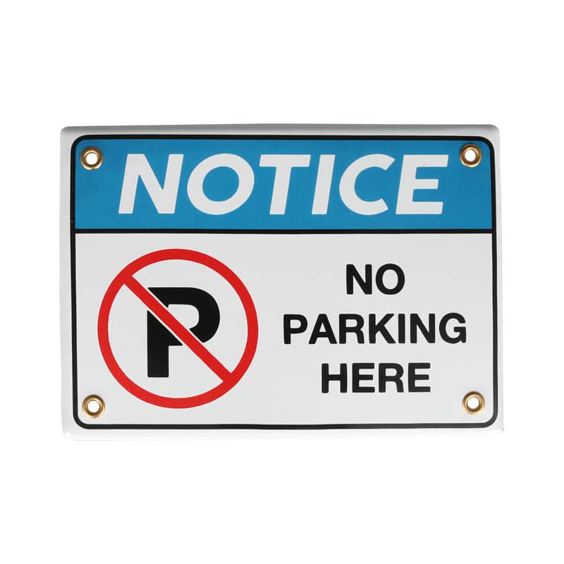 ENAMELED NOTICE SIGN NO PARKING