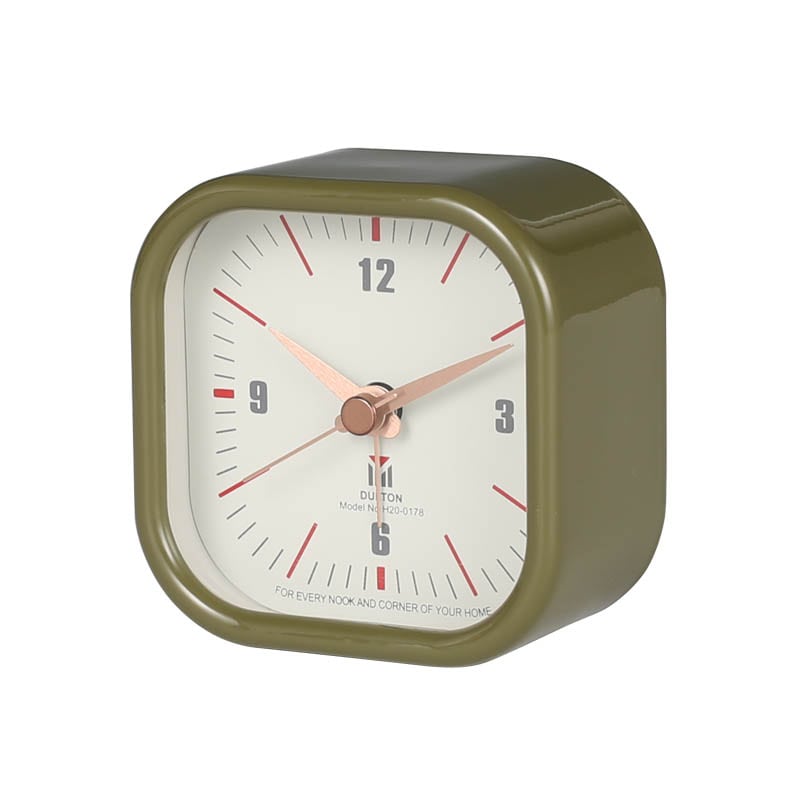 SQUARE ALARM CLOCK OLIVE