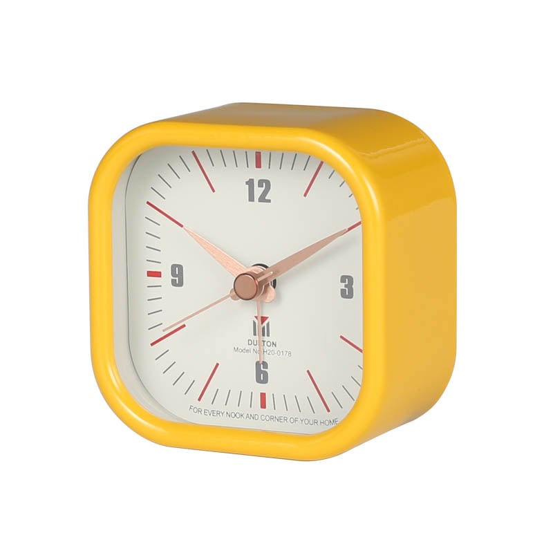 SQUARE ALARM CLOCK YELLOW