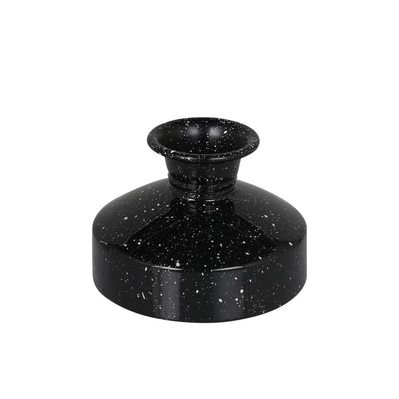 ENAMELED FLOWER VASE MONITOR BLACK