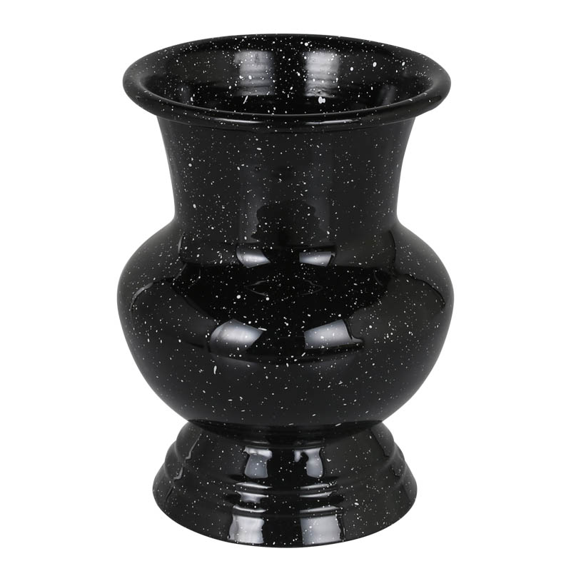 ENAMELED FLOWER VASE CURVE BLACK