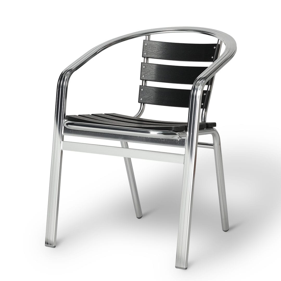 ALUMINUM CAFE CHAIR BLACK