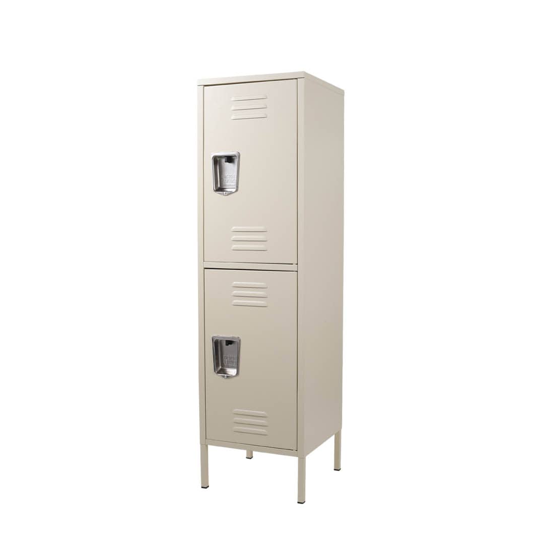 STEEL LOCKER 2 DOOR IVORY