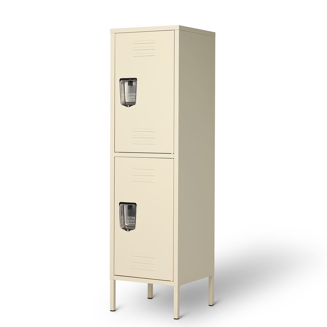 STEEL LOCKER 2 DOOR IVORY