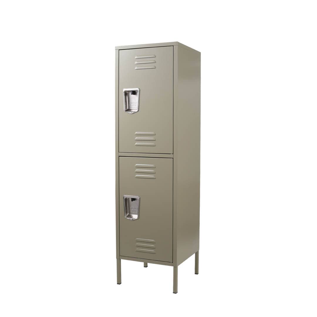 STEEL LOCKER 2 DOOR MOSS GRAY