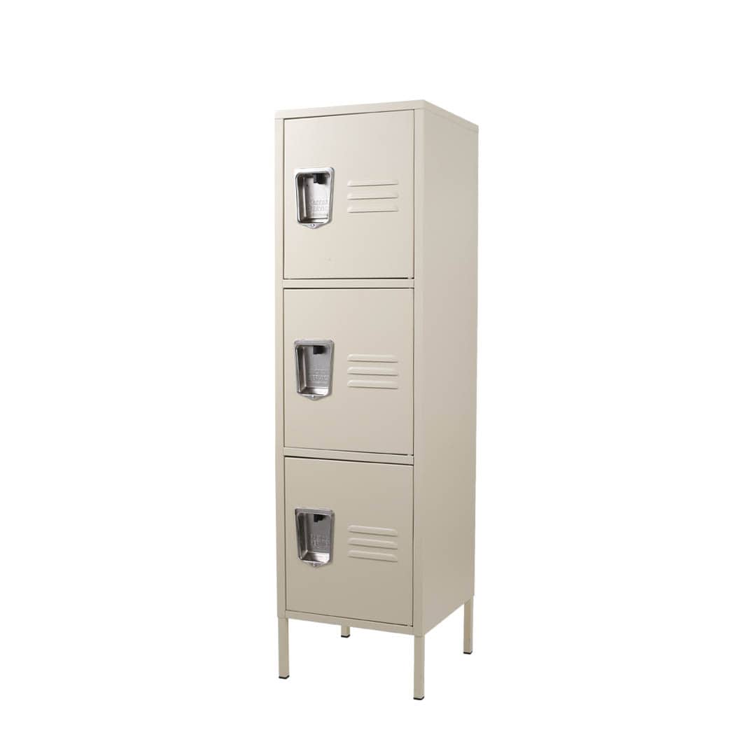 STEEL LOCKER 3 DOOR IVORY