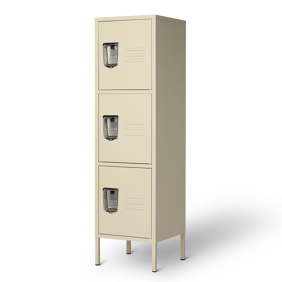 STEEL LOCKER 3 DOOR IVORY