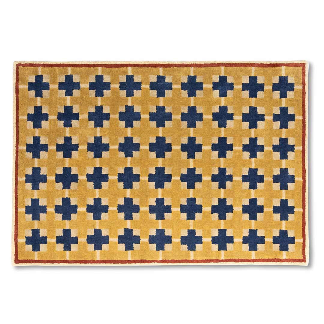 INDIAN WOOL RUG S B-BLUE