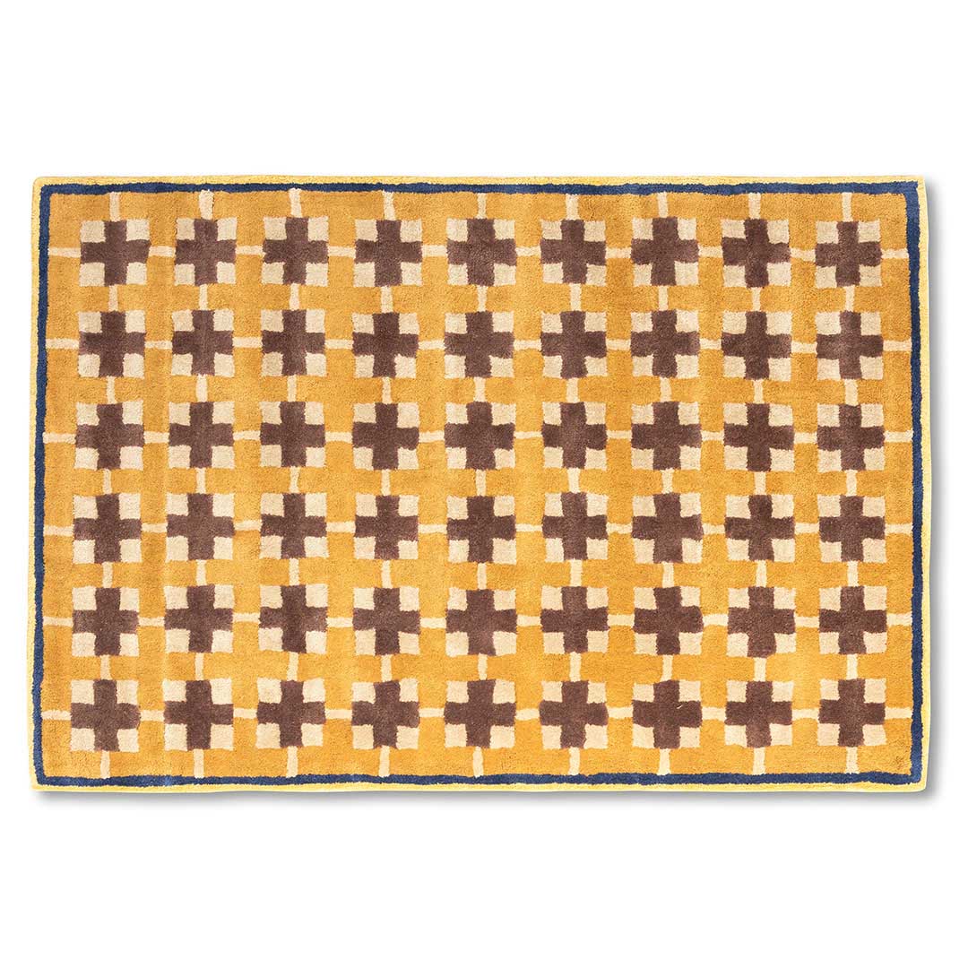 INDIAN WOOL RUG S B-BROWN