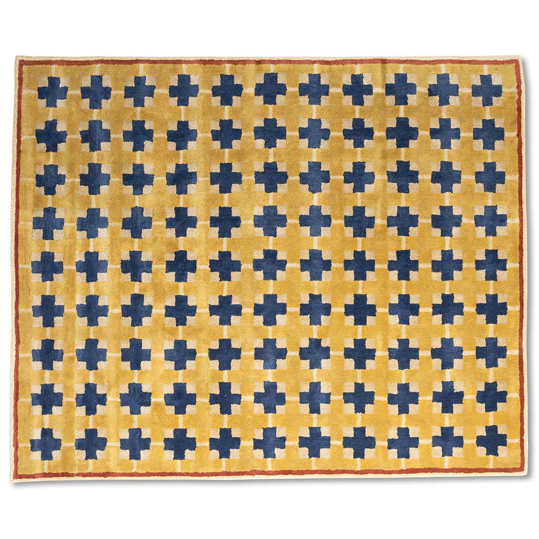 INDIAN WOOL RUG L B-BLUE