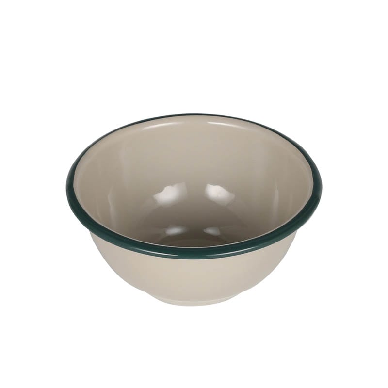 ENAMELED BOWL BEIGE/GREEN