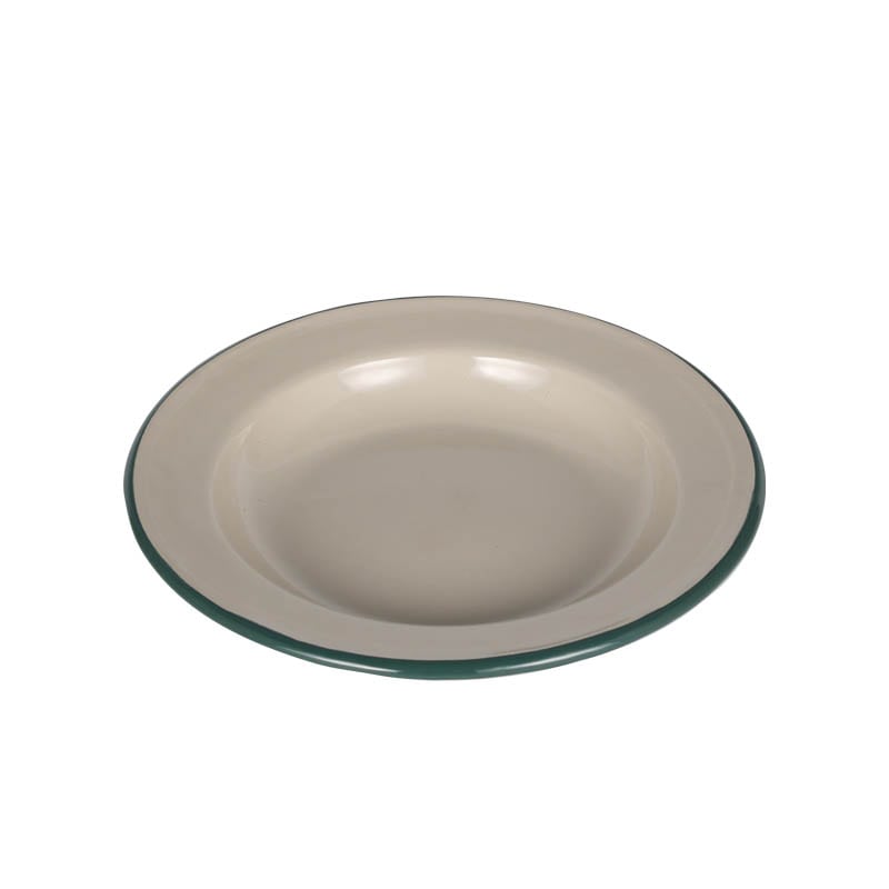 ENAMELED PLATE S BEIGE/GREEN