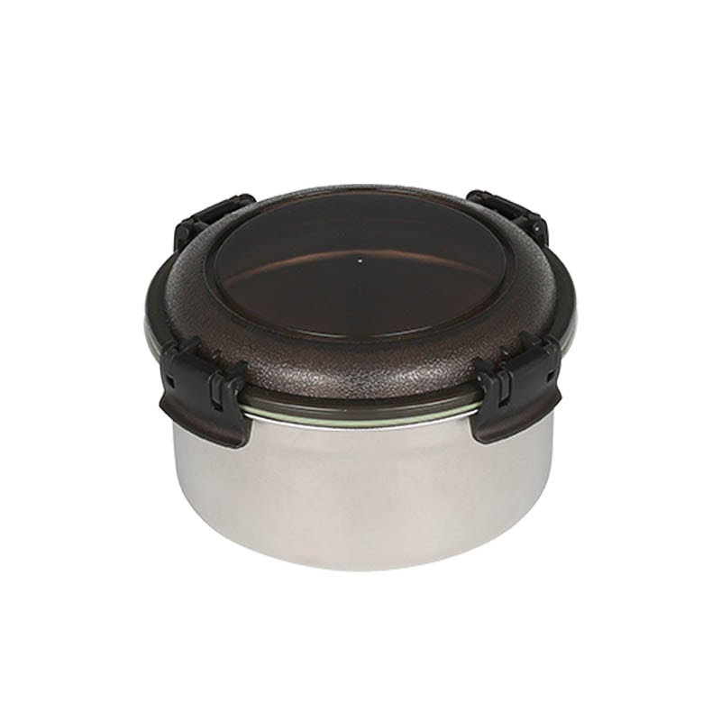 STAINLESS FOOD CONTAINER ROUND L SMOKE